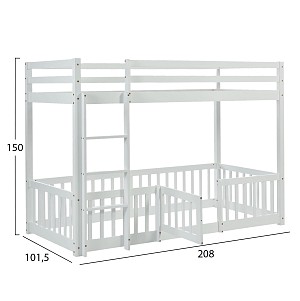 B2bmarkt ΠΑΙΔΙΚΗ ΚΟΥΚΕΤΑ ΜΕ ΠΑΡΚΑΚΙ PLAYKID HM703.03 ΞΥΛΟ ΠΕΥΚΟΥ ΛΕΥΚΟ ΓΙΑ 190x90εκ