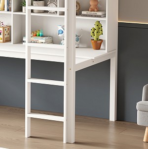 B2bmarkt ΠΑΙΔΙΚH KOYKETA ΜΕ ΓΡΑΦΕΙΟ & ΒΙΒΛΙΟΘΗΚΗ LIBRO HM708.03 ΞΥΛΟ ΠΕΥΚΟΥ ΛΕΥΚΟ- 90x190εκ