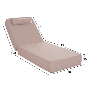 B2bmarkt ΜΑΞΙΛΑΡΙ ΞΑΠΛΩΣΤΡΑΣ KIHEI HM21094.02 OLEFIN ΜΠΕΖ ΜΕ FOAM 198x70x20Υεκ