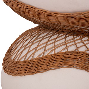 B2bmarkt ΤΡΑΠΕΖΙ ΣΑΛΟΝΙΟΥ ANNA HM18157.02 FIBER CEMENT ΛΕΥΚΟ-ΦΥΣΙΚΟ RATTAN--Φ92x44.5Υεκ