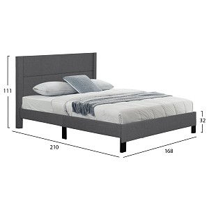 B2bmarkt ΚΡΕΒΑΤΙ TRILLOP HM666.12 ΓΚΡΙ ΥΦΑΣΜΑ ΓΙΑ ΣΤΡΩΜΑ 160X200εκ.