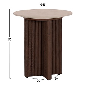 B2bmarkt ΤΡΑΠΕΖΙ ΒΟΗΘΗΤΙΚΟ SKY HM18330 ΚΕΡΑΜΙΚΟ TOP ΟΨΗ ΤΡΑΒΕΡΤΙΝΑΣ-MDF ΒΑΣΗ ΚΑΦΕ Φ45x50Υεκ.