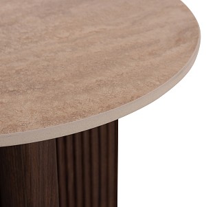 B2bmarkt ΤΡΑΠΕΖΙ ΒΟΗΘΗΤΙΚΟ SKY HM18330 ΚΕΡΑΜΙΚΟ TOP ΟΨΗ ΤΡΑΒΕΡΤΙΝΑΣ-MDF ΒΑΣΗ ΚΑΦΕ Φ45x50Υεκ.