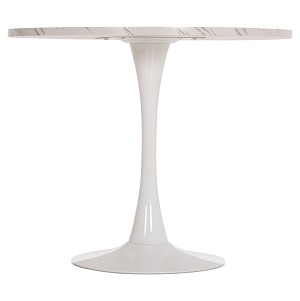 B2bmarkt ΤΡΑΠΕΖΙ ΤΡΑΠΕΖΑΡΙΑΣ ROLLO HM9421.11 ΣΤΡΟΓΓΥΛΟ WHITE MARBLE Φ90x74Υεκ.