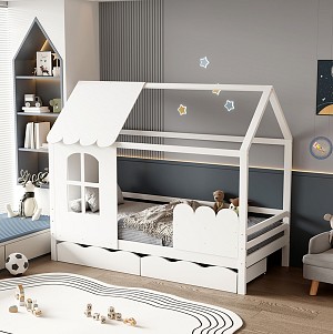B2bmarkt ΚΡΕΒΑΤΙ ΠΑΙΔΙΚΟ ΜΕ ΣΤΡΩΜΑ DOMER HM21319 ΞΥΛΟ ΠΕΥΚΟΥ ΣΕ ΛΕΥΚΟ--ΣΤΡΩΜΑ 90x190εκ