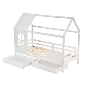 B2bmarkt ΚΡΕΒΑΤΙ ΠΑΙΔΙΚΟ ΜΕ ΣΤΡΩΜΑ DOMER HM21319 ΞΥΛΟ ΠΕΥΚΟΥ ΣΕ ΛΕΥΚΟ--ΣΤΡΩΜΑ 90x190εκ
