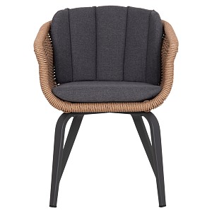 B2bmarkt ΠΟΛΥΘΡΟΝΑ VICTUS HM6559.01 ΑΛΟΥΜΙΝΙΟ & OLEFIN ΓΚΡΙ-TWIST WICKER 60x62x76Yεκ