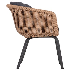 B2bmarkt ΠΟΛΥΘΡΟΝΑ VICTUS HM6559.01 ΑΛΟΥΜΙΝΙΟ & OLEFIN ΓΚΡΙ-TWIST WICKER 60x62x76Yεκ