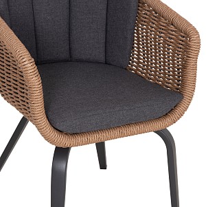 B2bmarkt ΠΟΛΥΘΡΟΝΑ VICTUS HM6559.01 ΑΛΟΥΜΙΝΙΟ & OLEFIN ΓΚΡΙ-TWIST WICKER 60x62x76Yεκ