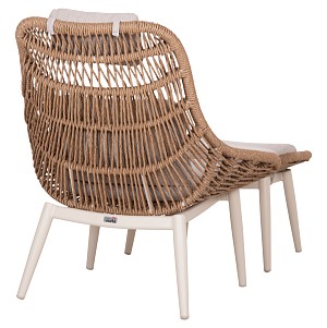 B2bmarkt ΠΟΛΥΘΡΟΝΑ LOUNGE ΜΕ ΥΠΟΠΟΔΙΟ REMVAZZO HM6561.02 ΑΛΟΥΜΙΝΙΟ ΜΠΕΖ--WICKER 90x85x96Υεκ