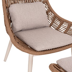 B2bmarkt ΠΟΛΥΘΡΟΝΑ LOUNGE ΜΕ ΥΠΟΠΟΔΙΟ REMVAZZO HM6561.02 ΑΛΟΥΜΙΝΙΟ ΜΠΕΖ--WICKER 90x85x96Υεκ