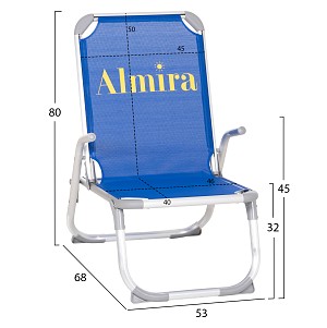 B2bmarkt ΚΑΡΕΚΛΑΚΙ ΠΑΡΑΛΙΑΣ ΑΛΟΥΜΙΝΙΟΥ ΒΑΡ.ΤΥΠΟΥ ΥΠΕΡΥΨΩΜΕΝΟ ALMIRA HM6431.01 ΜΠΛΕ 53x68x80Υεκ