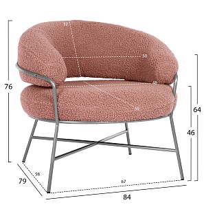 B2bmarkt ΠΟΛΥΘΡΟΝΑ TRUDI HM8639.32 ΑΠΟ ΜΠΟΥΚΛΕ ΣΑΠΙΟ ΜΗΛΟ ΜΕ ΑΣΗΜΙ ΣΚΕΛΕΤΟ 84x79x76Υ εκ.