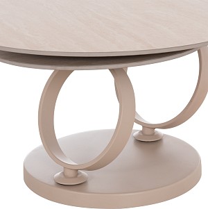 B2bmarkt ΤΡΑΠΕΖΙ ΣΑΛΟΝΙΟΥ ΔΙΠΛΟ NUBISA HM18364.02 ΜΕΤΑΛΛΟ ΜΠΕΖ--SINTERED STONE Φ80Χ43.5Υεκ
