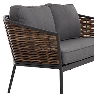 B2bmarkt ΣΕΤ ΣΑΛΟΝΙ 4ΤΜΧ CASSIAN HM6552.01 ΑΛΟΥΜΙΝΙΟ & ΜΑΞΙΛΑΡΙΑ ΓΚΡΙ-ΜΠΕΖ P.E.RATTAN
