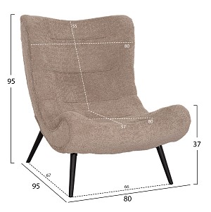 B2bmarkt ΠΟΛΥΘΡΟΝΑ ΜΕ ΥΠΟΠΟΔΙΟ BRYM HM10929.08 ΜΠΕΖ/ΚΑΦΕ ΜΠΟΥΚΛΕ-ΜΑΥΡΑ ΠΟΔΙΑ 80x95x95Υεκ
