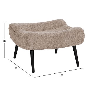 B2bmarkt ΠΟΛΥΘΡΟΝΑ ΜΕ ΥΠΟΠΟΔΙΟ BRYM HM10929.08 ΜΠΕΖ/ΚΑΦΕ ΜΠΟΥΚΛΕ-ΜΑΥΡΑ ΠΟΔΙΑ 80x95x95Υεκ