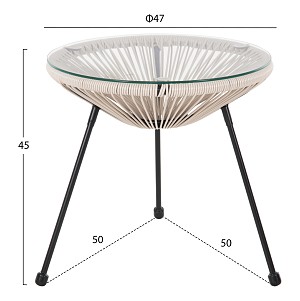 B2bmarkt ΣΕΤ ΕΞΩΤΕΡΙΚΟΥ ΧΩΡΟΥ 3ΤΜΧ ACAPULCO HM11861.03 P.E.RATTAN ΕΚΡΟΥ-ΜΕΤΑΛΛΟ ΣΕ ΜΑΥΡΟ