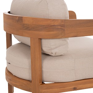 B2bmarkt ΠΟΛΥΘΡΟΝΑ LOUNGE ΕΞ.ΧΩΡΟΥ SOLARA HM6513 ΞΥΛΟ ΑΚΑΚΙΑΣ ΦΥΣΙΚΟ-ΜΑΞΙΛΑΡΙΑ ΕΚΡΟΥ 75x70x75Υεκ