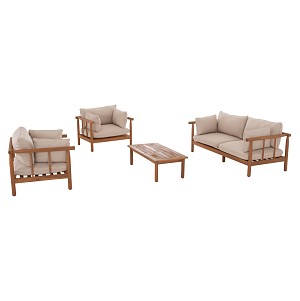 B2bmarkt ΣΕΤ ΣΑΛΟΝΙ 4ΤΜΧ ELMORA HM6517 ΞΥΛΟ ΑΚΑΚΙΑΣ--ΠΟΛΥΕΣΤΕΡΙΚΑ ΚΑΛΥΜΜΑΤΑ ΜΑΞΙΛΑΡΙΩΝ ΕΚΡΟΥ