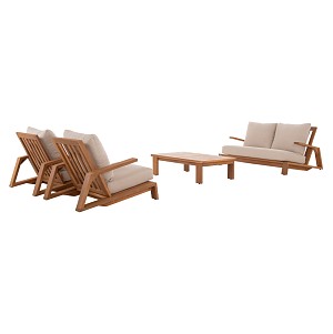 B2bmarkt ΣΕΤ ΣΑΛΟΝΙ LOUNGE 4ΤΜΧ MIREX HM6521 ΞΥΛΟ ΑΚΑΚΙΑΣ--ΠΟΛΥΕΣΤΕΡΙΚΑ ΜΑΞΙΛΑΡΙΑ ΕΚΡΟΥ