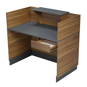 B2bmarkt ΓΡΑΦΕΙΟ ΥΠΟΔΟΧΗΣ (RECEPTION) BARRY HM2152.03 ΜΕΛΑΜΙΝΗ ΣΕ ΚΑΡΥΔΙ-ΓΚΡΙ 120x70x110Υεκ.