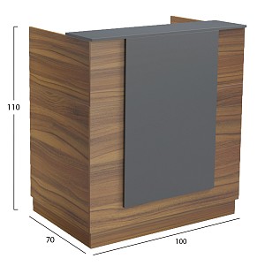 B2bmarkt ΓΡΑΦΕΙΟ ΥΠΟΔΟΧΗΣ (RECEPTION) KARMEN HM2155.03 ΜΕΛΑΜΙΝΗ ΚΑΡΥΔΙ/ΓΚΡΙ 100x70x110Υεκ