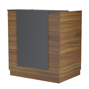 B2bmarkt ΓΡΑΦΕΙΟ ΥΠΟΔΟΧΗΣ (RECEPTION) KARMEN HM2155.03 ΜΕΛΑΜΙΝΗ ΚΑΡΥΔΙ/ΓΚΡΙ 100x70x110Υεκ