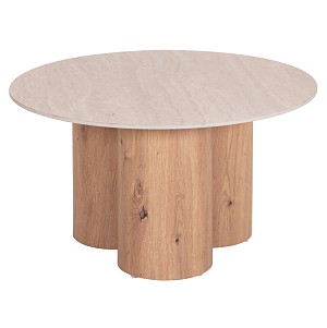 B2bmarkt ΤΡΑΠΕΖΙ ΣΑΛΟΝΙΟΥ SILVA HM18443 ΚΕΡΑΜΙΚΟ TOP ΟΨΗ ΤΡΑΒΕΡΤΙΝΑΣ-MDF ΦΥΣΙΚΟ Φ80x45Υεκ.