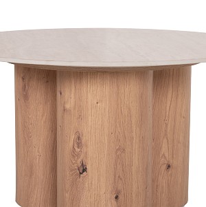 B2bmarkt ΤΡΑΠΕΖΙ ΣΑΛΟΝΙΟΥ SILVA HM18443 ΚΕΡΑΜΙΚΟ TOP ΟΨΗ ΤΡΑΒΕΡΤΙΝΑΣ-MDF ΦΥΣΙΚΟ Φ80x45Υεκ.