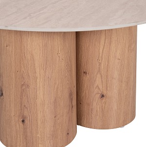 B2bmarkt ΤΡΑΠΕΖΙ ΣΑΛΟΝΙΟΥ SILVA HM18443 ΚΕΡΑΜΙΚΟ TOP ΟΨΗ ΤΡΑΒΕΡΤΙΝΑΣ-MDF ΦΥΣΙΚΟ Φ80x45Υεκ.