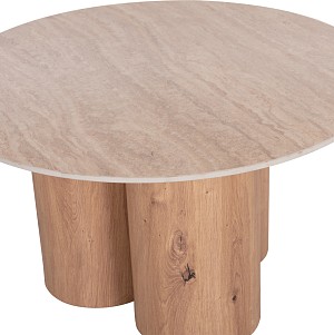 B2bmarkt ΤΡΑΠΕΖΙ ΣΑΛΟΝΙΟΥ SILVA HM18443 ΚΕΡΑΜΙΚΟ TOP ΟΨΗ ΤΡΑΒΕΡΤΙΝΑΣ-MDF ΦΥΣΙΚΟ Φ80x45Υεκ.