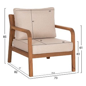 B2bmarkt ΣΕΤ ΣΑΛΟΝΙ 4ΤΜΧ PORTIA HM6534 ΞΥΛΟ ΑΚΑΚΙΑΣ--ΜΑΞΙΛΑΡΙΑ ΣΕ ΑΝΟΙΧΤΟ ΜΠΕΖ