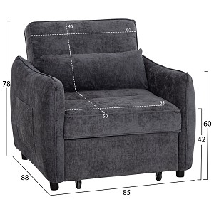 B2bmarkt ΦΟΙΤΗΤΙΚΟ ΣΕΤ ΣΑΛΟΝΙΟΥ 3ΤΜΧ HM11386 ΓΚΡΙ ΒΕΛΟΥΔΟ & ΥΦΑΣΜΑ--ZEBRANO ΜΕΛΑΜΙΝΗ