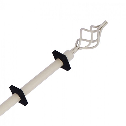B2bmarkt ΚΟΥΡΤΙΝΟΞΥΛΟ 110-210cm HM11280.02 ΜΕΤΑΛΛΙΚΟ ΠΤΥΣ/ΝΟ IVORY Ε-0316 ΓΥΡΙΣΤΟ