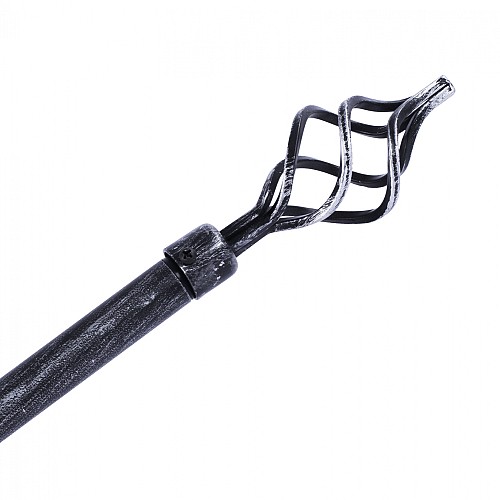 B2bmarkt ΚΟΥΡΤΙΝΟΞΥΛΟ 110-210cm HM11280.03 ΜΕΤΑΛΛΙΚΟ ΠΤΥΣ/ΝΟ ΜΑΥΡΟ ΑΣΗΜΙ ΓΥΡΙΣΤΟ Ε-0316