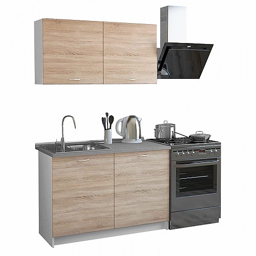 B2bmarkt ΣΥΝΘΕΣΗ ΚΟΥΖΙΝΑΣ BLAINE ΜΕΛΑΜΙΝΗ SONAMA-ΛΕΥΚΟ HM2439 120x46-29,2εκ.