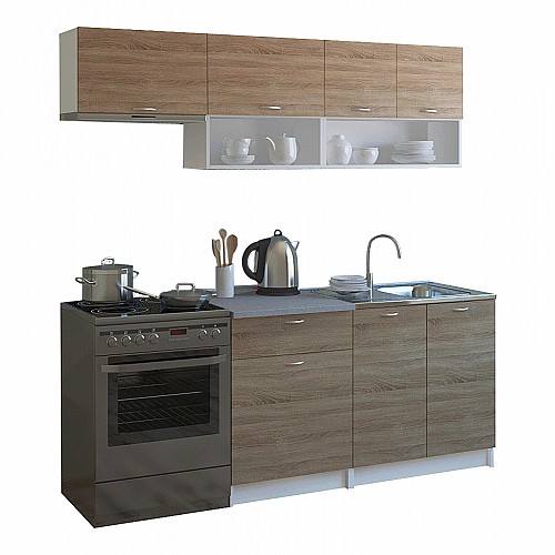 B2bmarkt ΣΥΝΘΕΣΗ ΚΟΥΖΙΝΑΣ RODNEY ΜΕΛΑΜΙΝΗ SONAMA-ΛΕΥΚΟ  HM2442 200x46-29,2εκ.