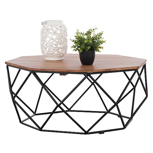 B2bmarkt ΤΡΑΠΕΖΙ ΣΑΛΟΝΙΟΥ DRAKE ΜΕ ΞΥΛΟ ΑΚΑΚΙΑΣ HM8777.11 Φ82x40 εκ.