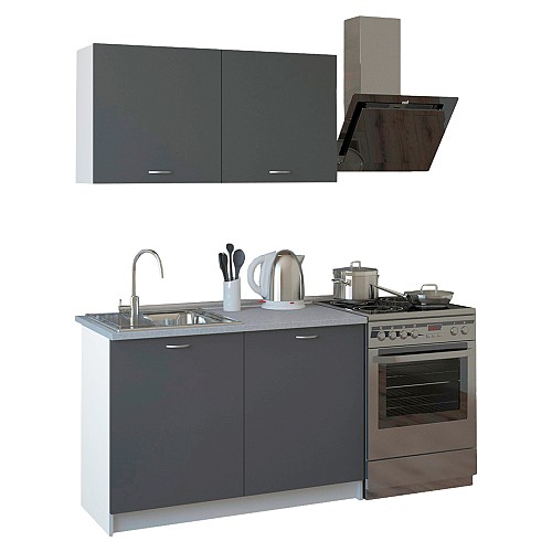 B2bmarkt ΣΥΝΘΕΣΗ ΚΟΥΖΙΝΑΣ BLAINE ΜΕΛΑΜΙΝΗ ΓΚΡΙ HM2439.10 120x46-29,2εκ.