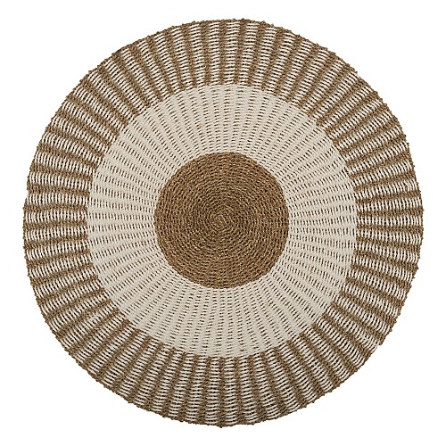 B2bmarkt ΧΑΛΙ ΣΤΡΟΓΓΥΛΟ KIRKI HM7840 ΑΠΟ ΦΥΣΙΚΕΣ ΙΝΕΣ SEAGRASS ΛΕΥΚΟ-ΦΥΣΙΚΟ Φ120εκ