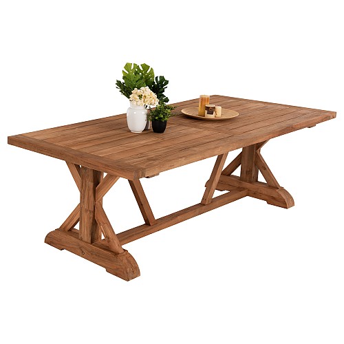B2bmarkt ΤΡΑΠΕΖΙ ΤΡΑΠΕΖΑΡΙΑΣ KRONOS HM9535 ΑΝΑΚΥΚΛΩΜΕΝΟ ΞΥΛΟ ΤΕΑΚ ΧΙΑΣΤΙ ΠΟΔΙΑ ΦΥΣΙΚΟ 200x90x75Yεκ.