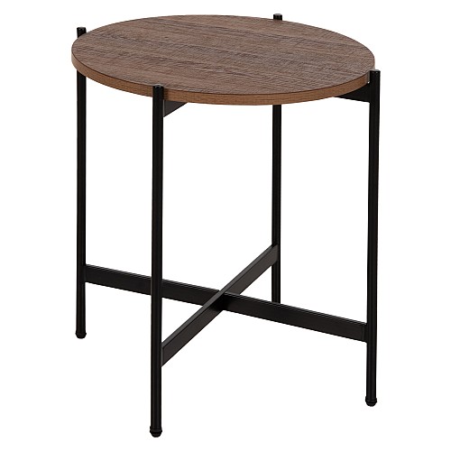 B2bmarkt ΒΟΗΘΗΤΙΚΟ ΤΡΑΠΕΖΙ HM9589.04 MDF ΚΑΡΥΔΙ-ΜΑΥΡΗ ΜΕΤΑΛΛΙΚΗ ΒΑΣΗ Φ50x55Υεκ.