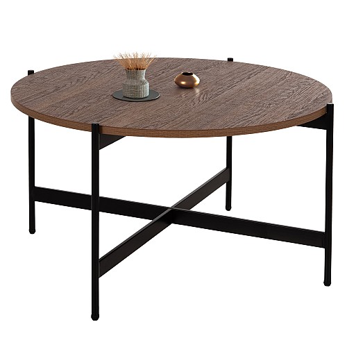 B2bmarkt ΤΡΑΠΕΖΙ ΣΑΛΟΝΙΟΥ HM9588.04 MDF ΚΑΡΥΔΙ-ΜΑΥΡΗ ΜΕΤΑΛΛΙΚΗ ΒΑΣΗ Φ80x45Υεκ.