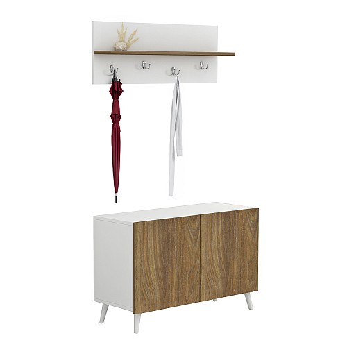 B2bmarkt ΕΠΙΠΛΟ ΕΙΣΟΔΟΥ DELPHINE HM8876.11 ΜΕΛΑΜΙΝΗ ΣΕ ΦΥΣΙΚΟ-ΛΕΥΚΟ 80x31,3x41,5Yεκ