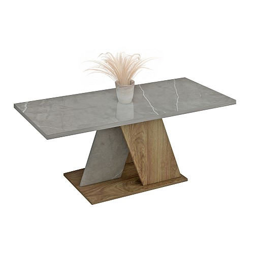 B2bmarkt ΤΡΑΠΕΖΙ ΣΑΛΟΝΙΟΥ DILE HM9528.02 ΜΕΛΑΜΙΝΗ ΣΕ STONE TEXTURE ΓΚΡΙ-ΦΥΣΙΚΟ 110x55x47Υεκ.