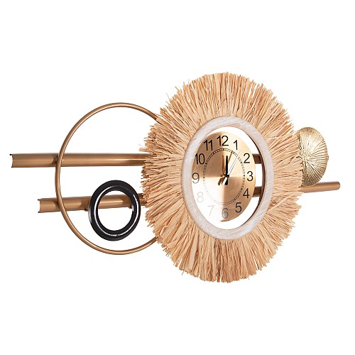 B2bmarkt ΡΟΛΟΙ ΤΟΙΧΟΥ HM4200 ΜΕΤΑΛΛΟ & ΙΝΕΣ RAFFIA ΣΕ ΓΗΙΝΑ ΧΡΩΜΑΤΑ 100x49Υεκ.