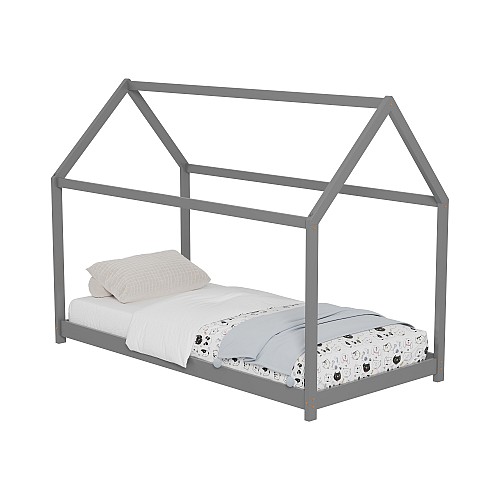 B2bmarkt ΚΡΕΒΑΤΙ ΠΑΙΔΙΚΟ PEPE HM678.05 τ.MONTESSORI ΞΥΛΟ ΠΕΥΚΟ ΓΚΡΙ- 140x70εκ