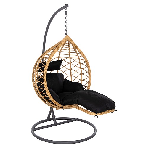 B2bmarkt ΜΟΝΗ ΚΡΕΜΑΣΤΗ ΦΩΛΙΑ ME ΥΠΟΠΟΔΙΟ GRACIE HM5755.02 ΜΠΕΖ ΣΥΝΘ.RATTAN-ΓΚΡΙ ΜΕΤΑΛ.ΣΚΕΛΕΤΟΣ Φ104x200Υεκ
