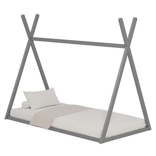 B2bmarkt ΚΡΕΒΑΤΙ ΠΑΙΔΙΚΟ MUNK HM681.05 τ.MONTESSORI ΜΑΣΙΦ ΞΥΛΟ ΠΕΥΚΟΥ ΓΚΡΙ- 190x90εκ